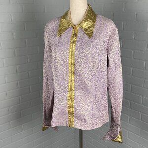 Elegant Gold and Purple Women's Blouse